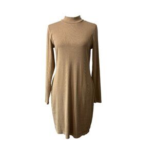 Old Navy Womens Camel Long-Sleeve Turtleneck Mini Dress Size L